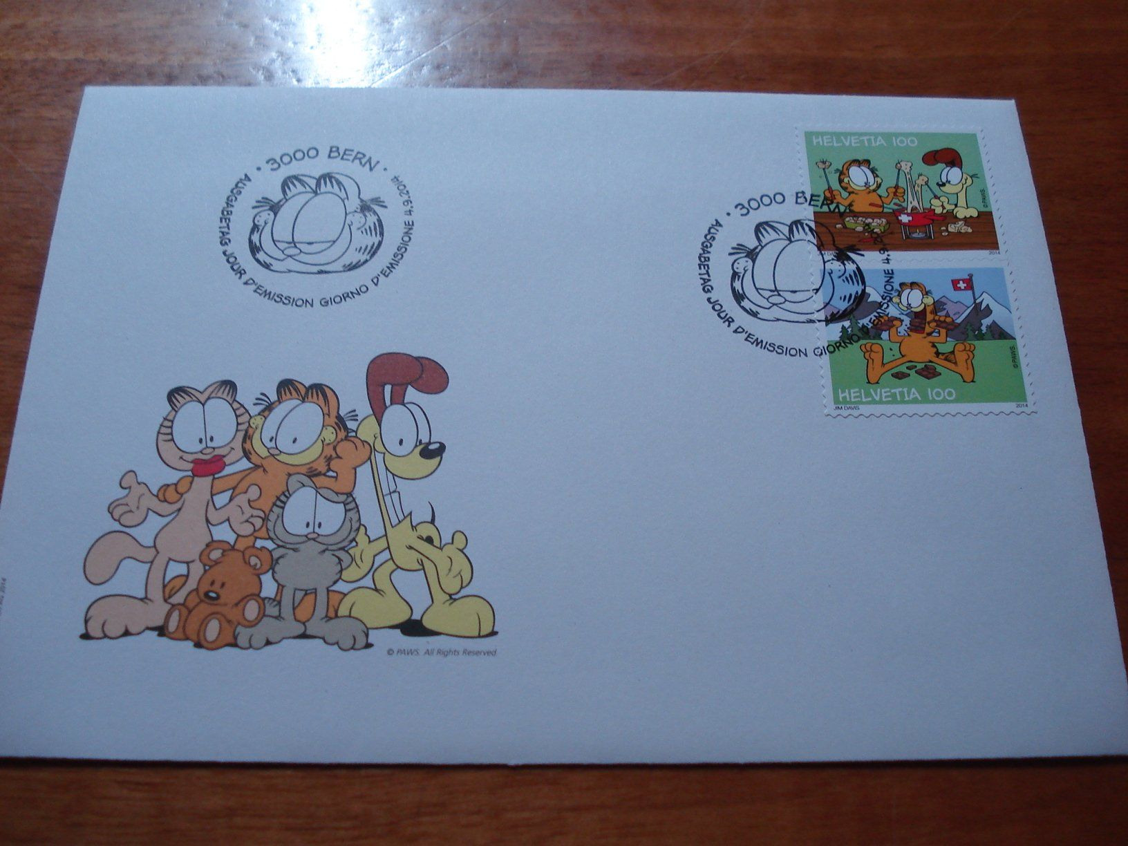 Alle Briefmarken: FDC Garfield 2014 – Gebraucht aus Niederwil AG von morostahu