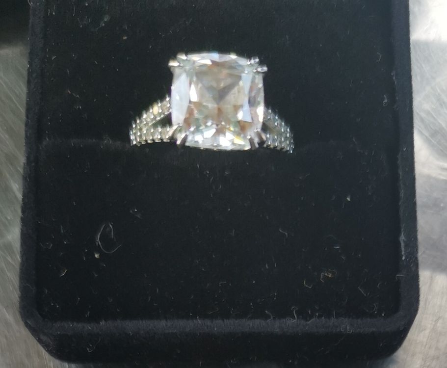 Bague Style Victorien – Argent 925 Massif, Topaze Blanche 14x10 Mm, Neuve