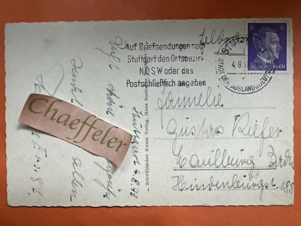 Ansichtskarten: Feldpost : 1942 Stuttgart Marktplatz mit Stempel alt – Gebraucht aus Zürich von Chaeffeler 1