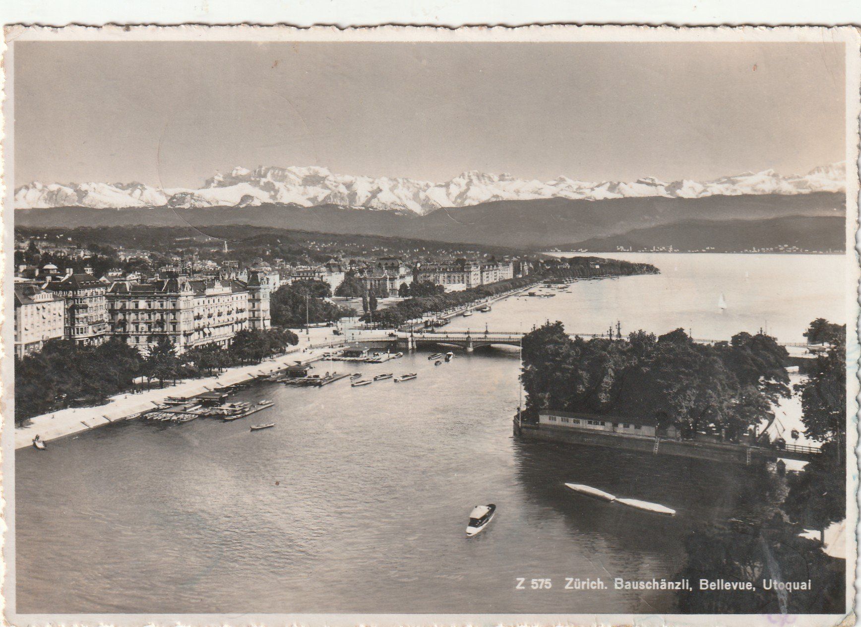 Ansichtskarten: Zürich Utoquai – Gebraucht aus Lumbrein von made02