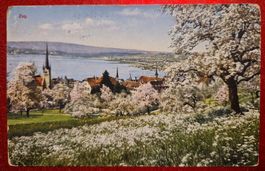 Zug mit Frühlingsblüten 1928