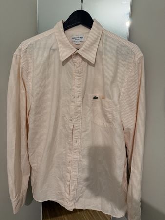 Camicia Nuova Lacoste righe rosa regular fit taglia L
