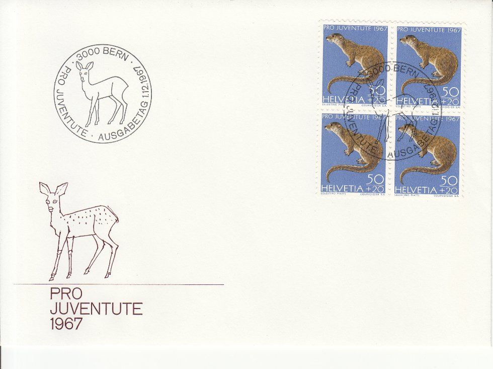 Tutti i francobolli: SBK J220 - J223 im 4er-Block FDC – Usato da Bürglen TG venduto da StampGraf 4