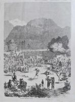 Interlaken Schwingfest  Holzstich 1868