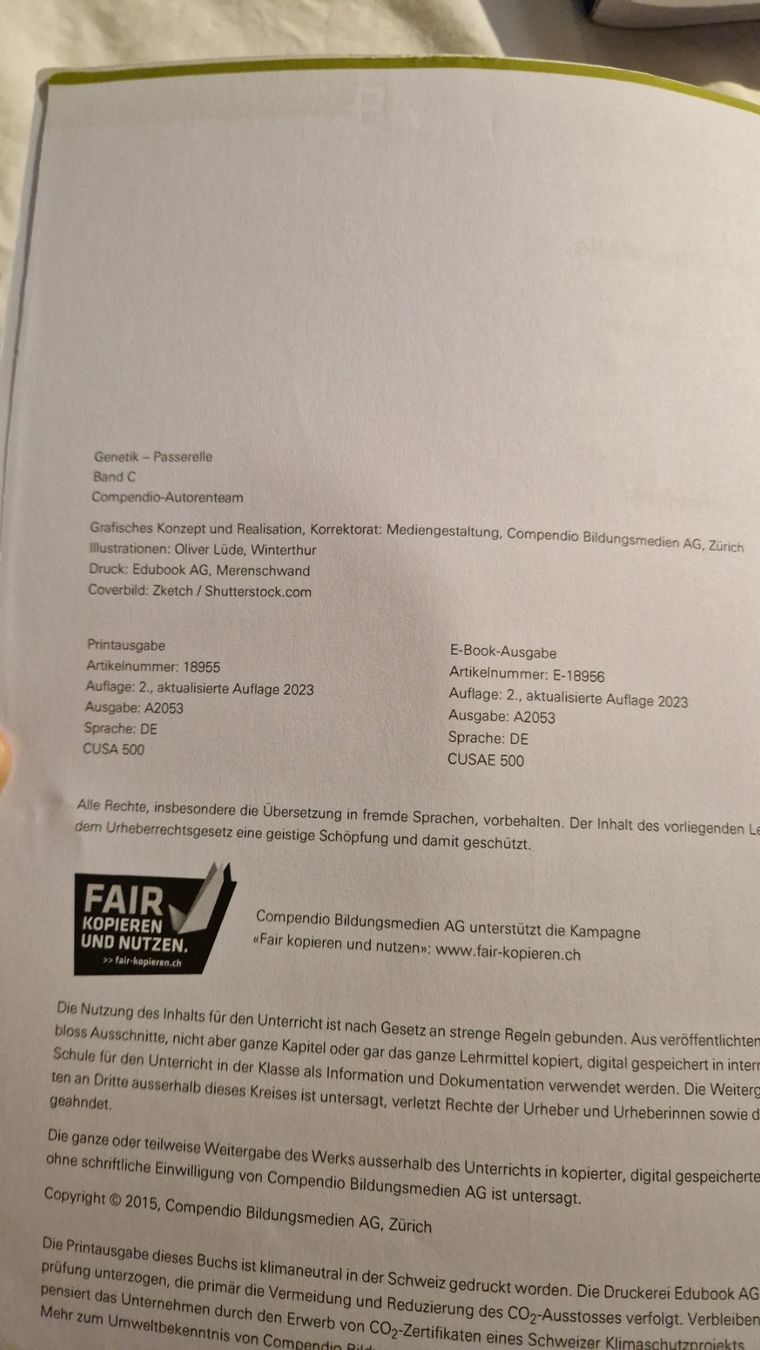 Bücher: Compendio Passerelle: Zellbiologie bis Evolution, Top! – Gebraucht aus Fehraltorf von buylow3000 3