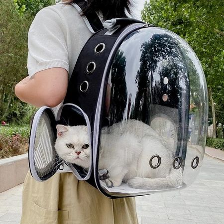 🎯 NEU Transparenter 3D-Transportbeutel für Katze