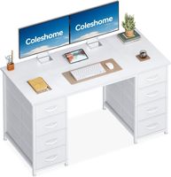Schreibtisch Schubladen weiss 120x48cm Stauraum Homeoffice