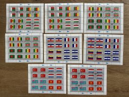 Nations Unies - 7 Kleinbogen Flaggen o und postfrisch 