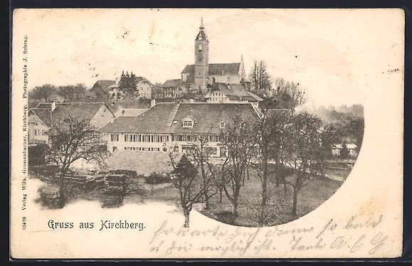 Cartoline postali: AK Kirchberg /BE, Ortsansicht mit Kirche – Usato da Berlin venduto da bartko-reher