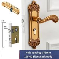 Poignée de porte  vintage silencieuse intérieure avec clés