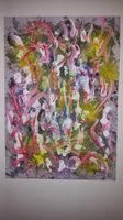 Einzigartiges abstraktes Kunstwerk, Acryl auf Büttenpapier