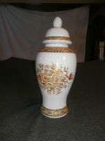 dekorative Deckelvase mit Goldverzierung Handgearbeitet