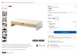 IKEA ELLOVEN Monitorständer mit Schublade – weiss