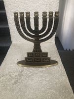 Menora Messing Judaica Israel Home Industries 7-armig Deko