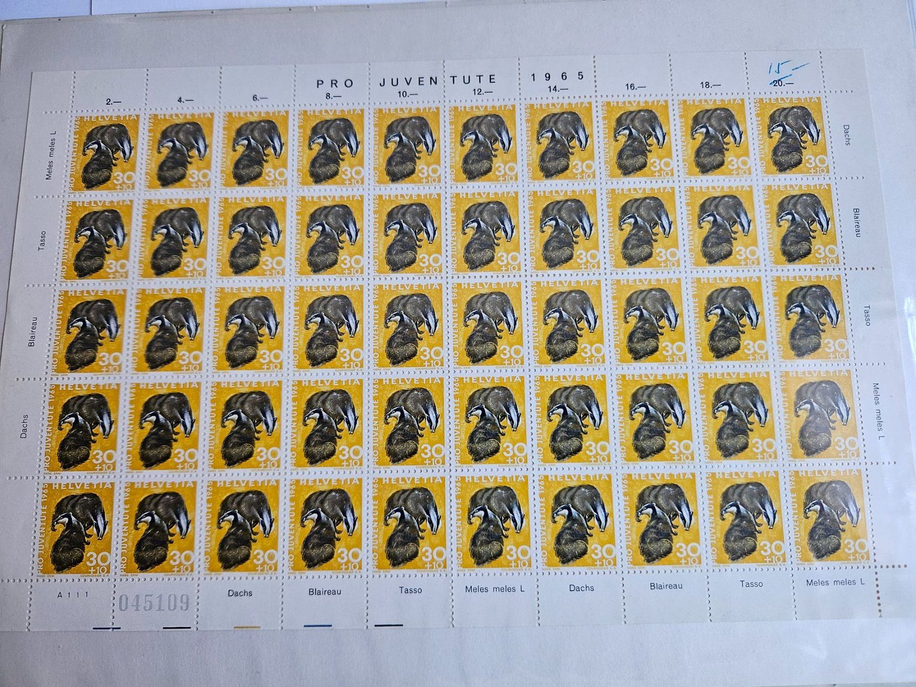 Tutti i francobolli: Timbres Pro Juventute 1965 30+10 – Usato da St-Barthélemy VD venduto da trak98p