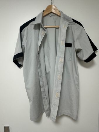 👕 Cooles Kurzarm-Hemd Grau/Schwarz 170/176 🏁