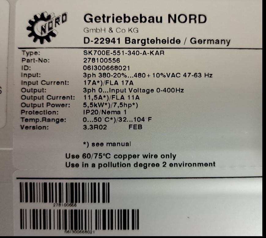 Wechselrichter: Frequenzumrichter NORDAC 700E 5.5Kw – Gebraucht aus Romanshorn von DonRicardoo 1