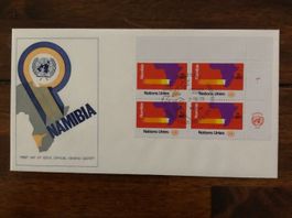 FDC 1-10-73 Nations Unies 0,60 4er Block