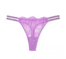 Victoria’s Secret Double Shine Strap Lace Thong M NEW
