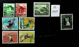 LIECHTENSTEIN TIMBRES OBLITÉRÉS 1937-1955./T554