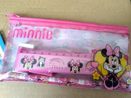 1 Etui Stift Radiergummi Minnie Maus Neu rosa