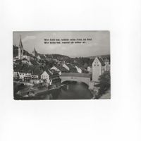 BADEN, Blick auf Landvogteischloss, Holzbrücke und Stadt