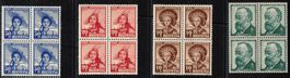 1940 4 Block Pro Juventute postfrisch    SBK 40.00