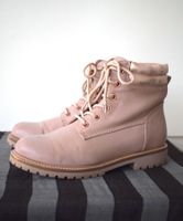 Rosé-Gold Boots 39 Schnürboots Beige Roségold