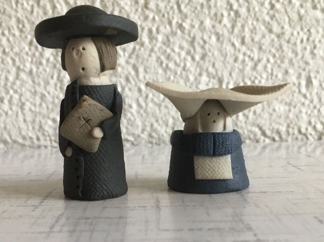 Statuette: Pfarrer und Nonne Keramik – Usato da Lyss venduto da Punktum01
