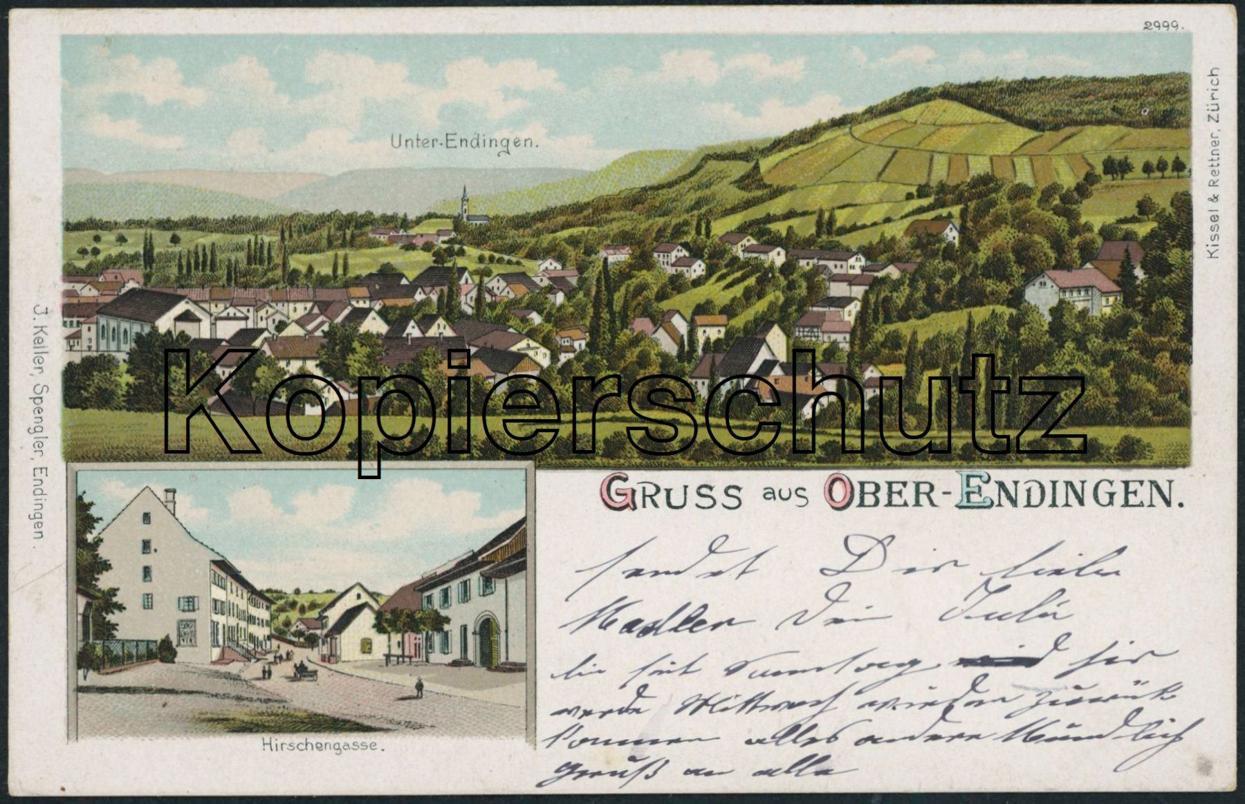 Cartoline postali: AG Oberendingen - Litho - Endingen – Usato da Schindellegi venduto da stationary