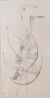 Paul Klee – kleine abstrakte Lithografie, gerahmt - ∫
