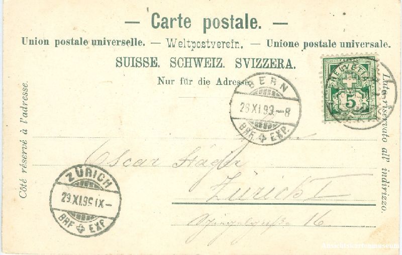 Cartoline postali: Bern - Bärengraben + 1899 – Usato da Emmenbrücke venduto da teestube 1