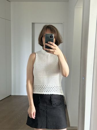 Other Stories white knit top size M crochet style