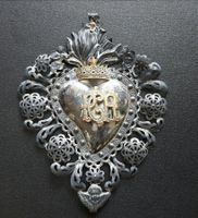 Votivgabe "Herz Maria" (Silber 800) anfangs 20.Jhtd.