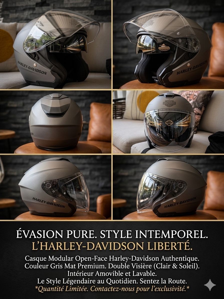 Harley-Davidson Caschi & visiere: Casque Harley-Davidson Modulable Gris Mat - Style & Confort – Nuovo (secondo la descrizione) da Biel/Bienne venduto da MR.SRR