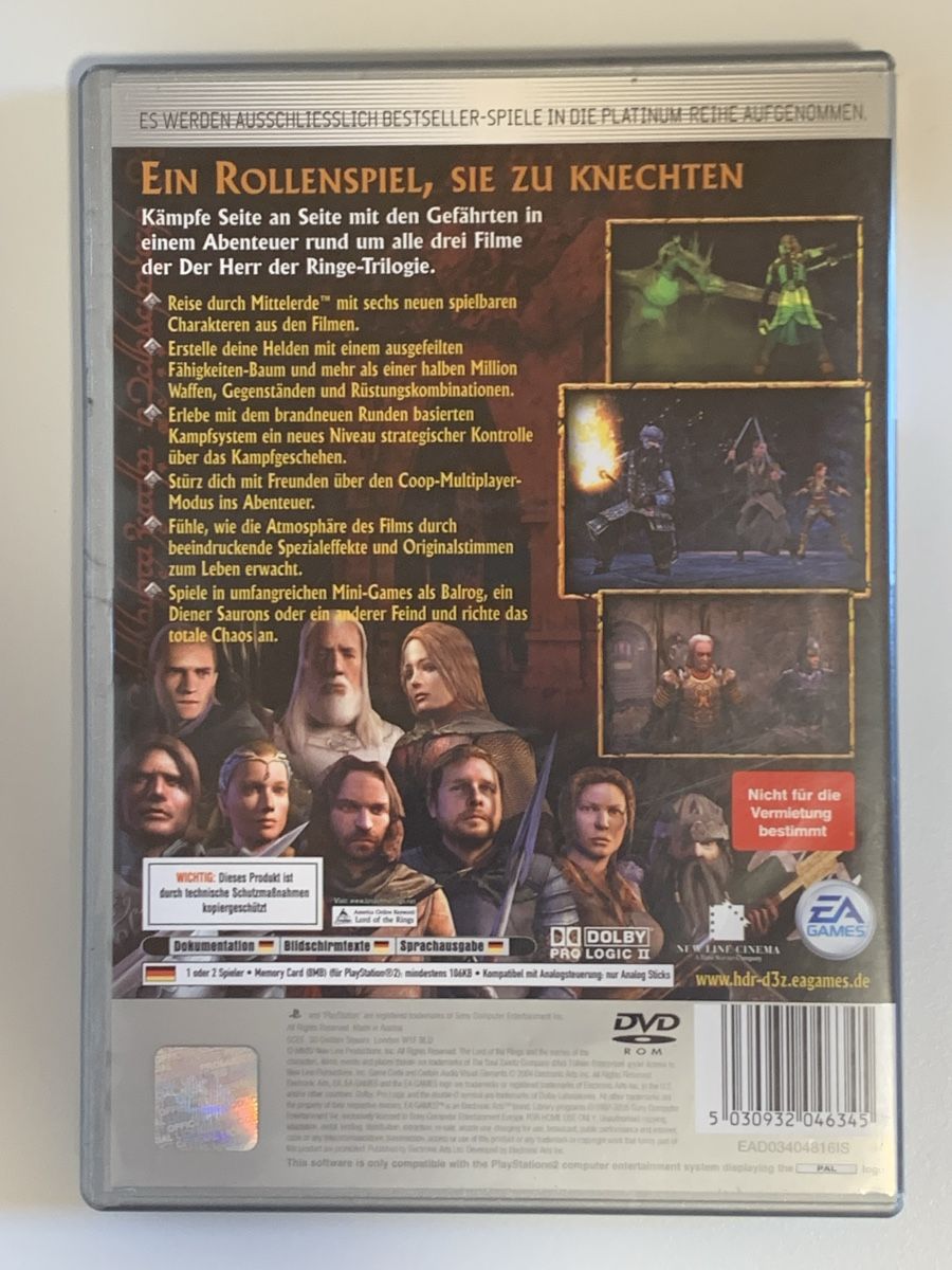 Sony Giochi: Herr der Ringe - Das dritte Zeitalter - PS2 – Usato da Ostermundigen venduto da RG-Collector 1