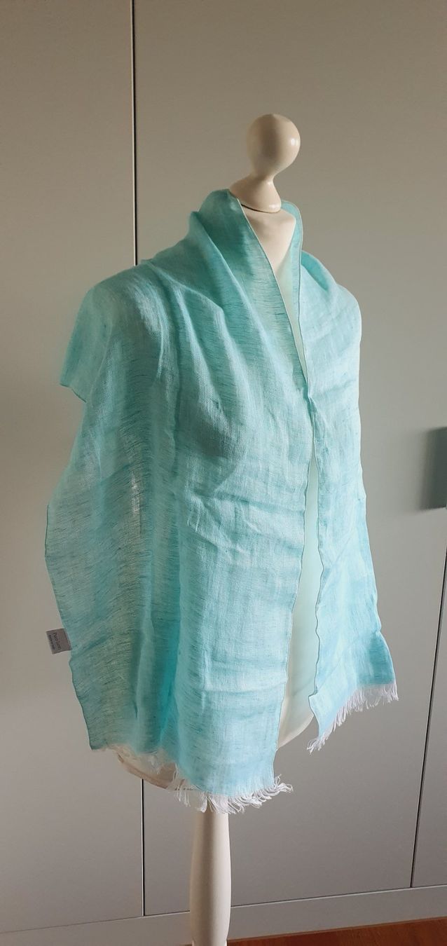 Foulards, Tücher & Schals: Schal 100% Leinen türkis NEU – Neu und originalverpackt aus Stansstad von InStyle8 9