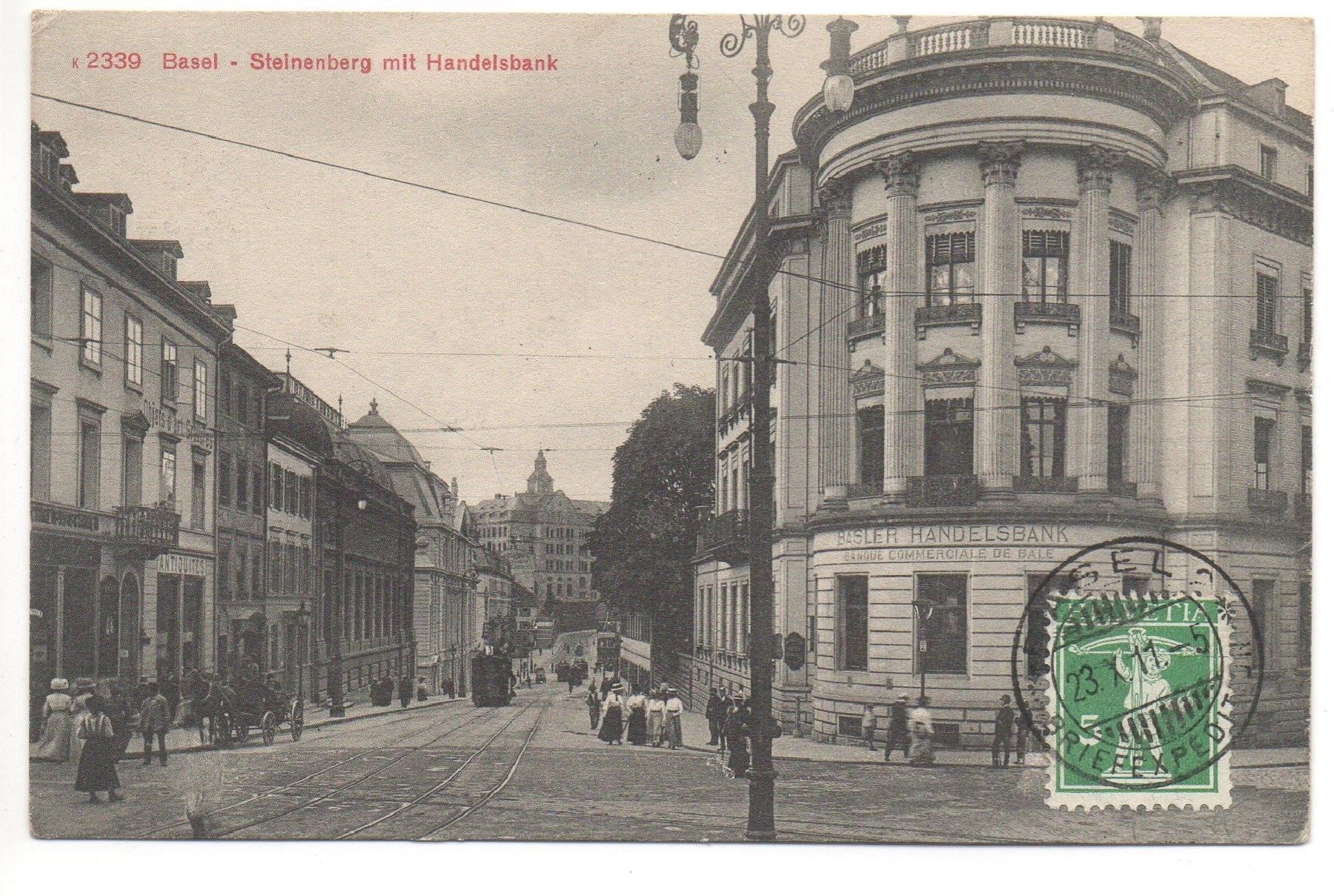Cartes postales: BASEL Steinenberg mit Handelsbank, Tram – D'occasion à Jona par philajona