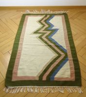 Wollteppich mit geometrischem Muster – 149 × 95 cm