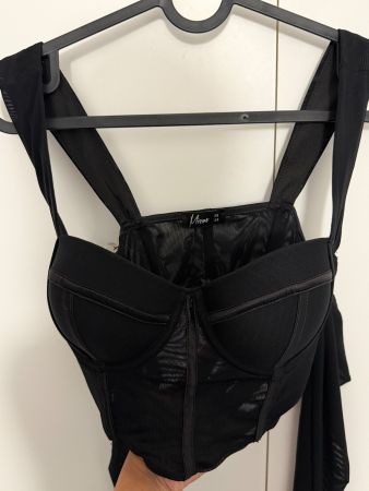 Schwarzes Top/ Corset von Missue, Gr. 34/XS
