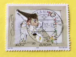 Nr.1051 Pierrot spielt mit dem Faden GESTEMPELT 2002   