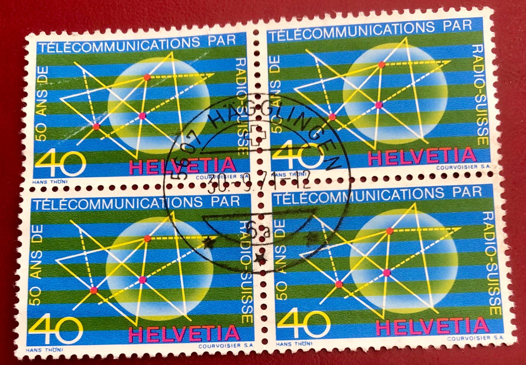 Alle Briefmarken: 4 er Block Nr.504 mit Stempel – Gebraucht aus Aarau von Billa007