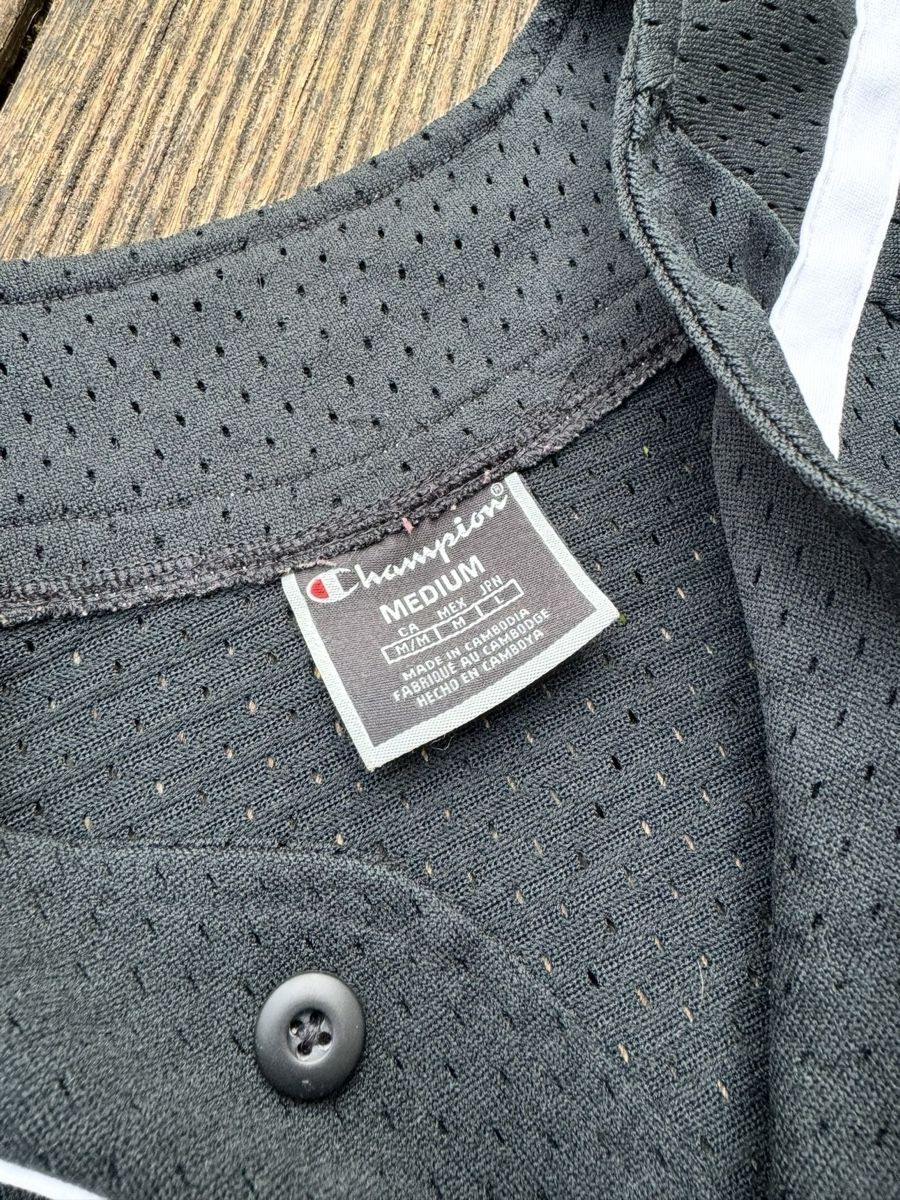 Canottiere & Pantaloni: Champion Mesh Baseball Jersey, Noir / Gris, Taille S – Usato da Fétigny venduto da nit_p86f 1