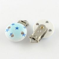 Schnuller Clip Holz Blau