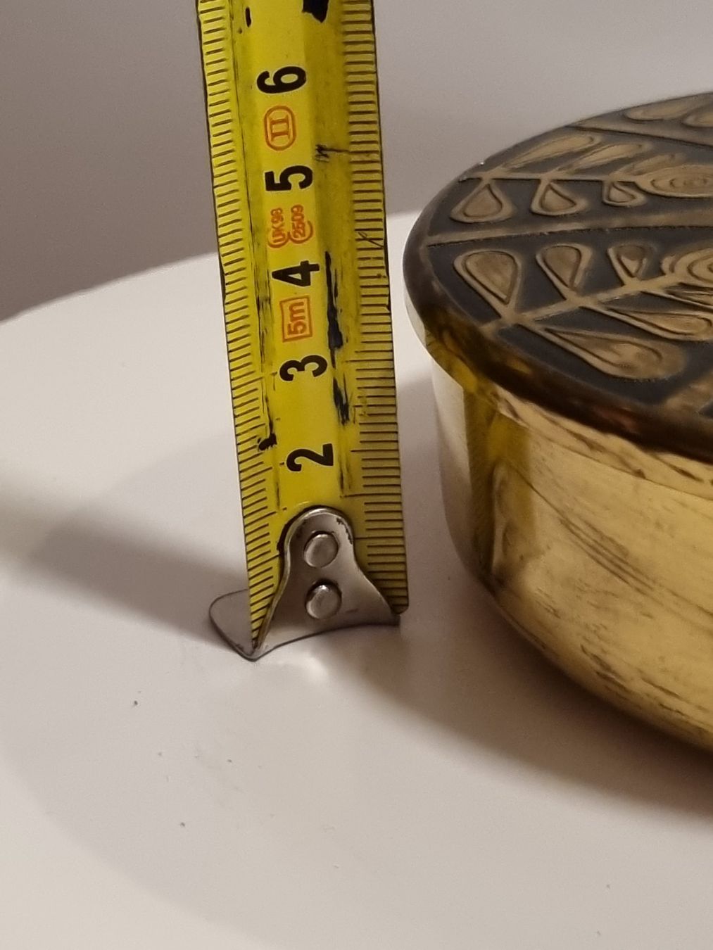 Tutte le decorazioni: Messing Dose Vintage graviert Schmuckdose 60er – Usato da Scharnachtal venduto da devin03 5
