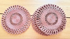 6 Stk. Tischset von H&M aus Jute, rosé, Ø 35 cm,  wie neu