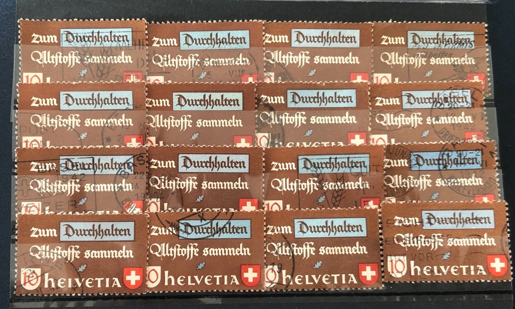 Tutti i francobolli: Nr.254 mit Stempel 16 Stück – Usato da Aarau venduto da Billa007