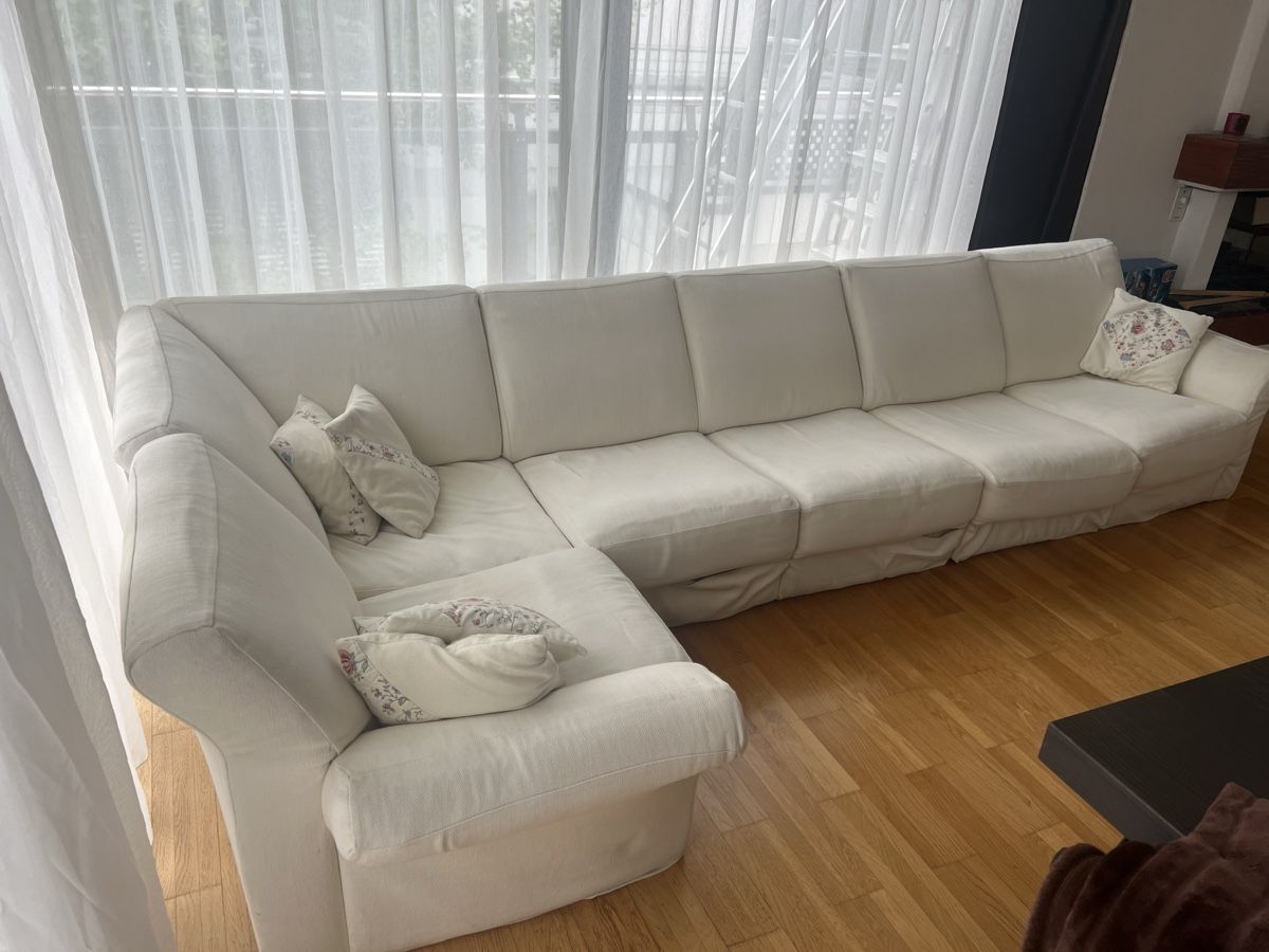Divani: Sectional Sofa white fabric good condition – Usato da Basel venduto da disae_ch 1