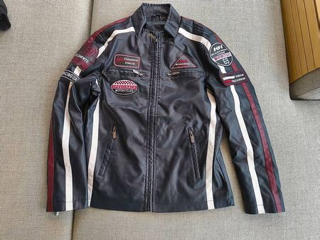 Jacke Lederimitat schwarz Grösse M 