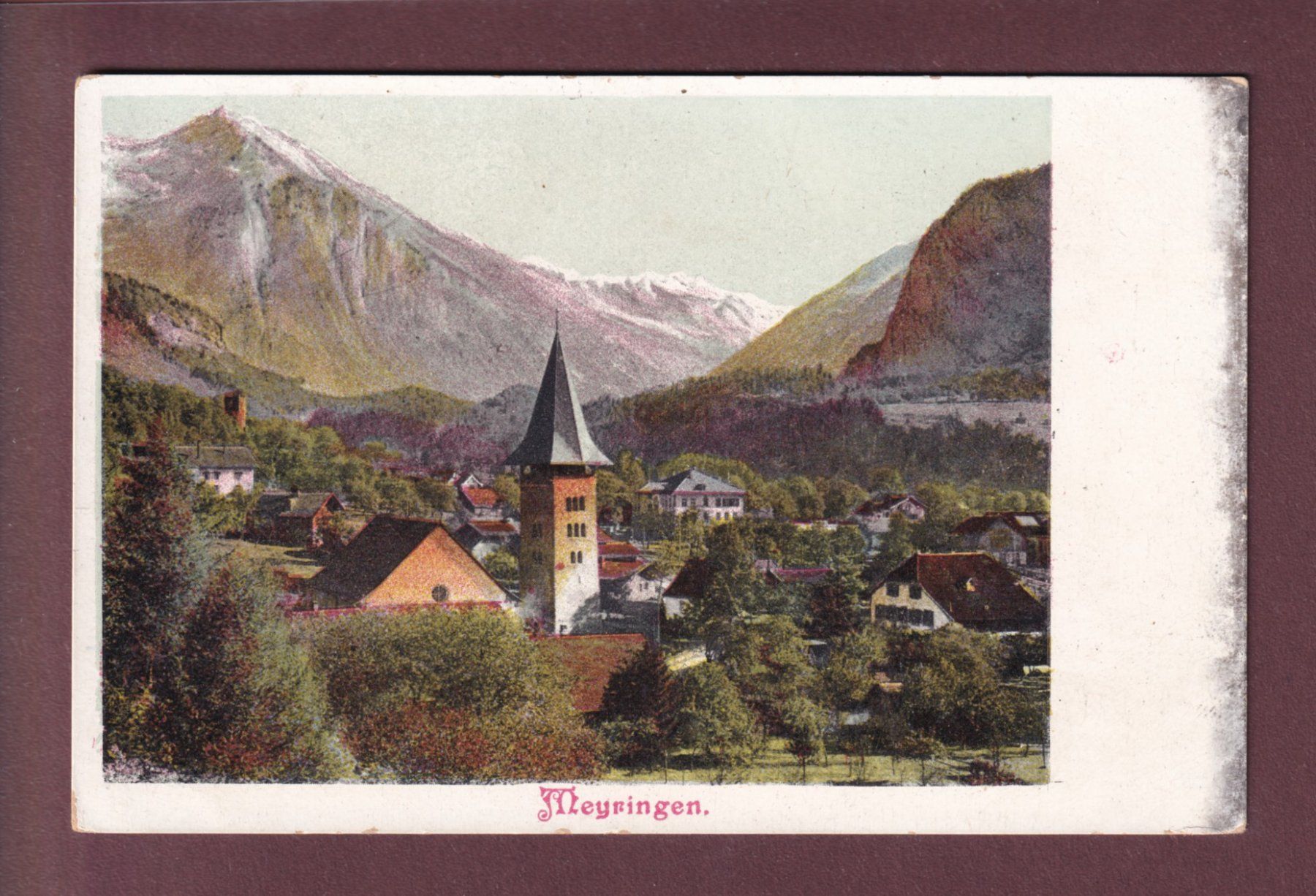 Ansichtskarten: MEIRINGEN - Kirche – Gebraucht aus Pully von nicecards